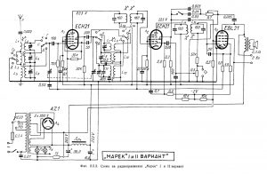 [1951] Български радиоприемник Марек + схеми и описание