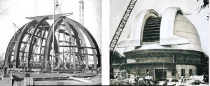 Астрономическа обсерватория Рожен - два етапа от строежа на купола