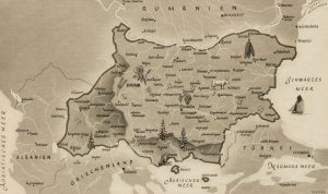 Радиостанция Обединена България - германска карта на Царство България с новите земи